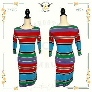 Grace Dane Lewis Womens Skirt Top Outfit Size Petite Small Color Block Striped